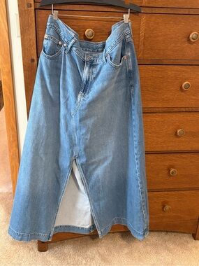 GAP Light Blue Denim Ankle Length Skirt